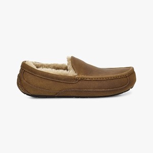 Ugg Ascot Leather Men Moccasins Brown (7513IYDGT)